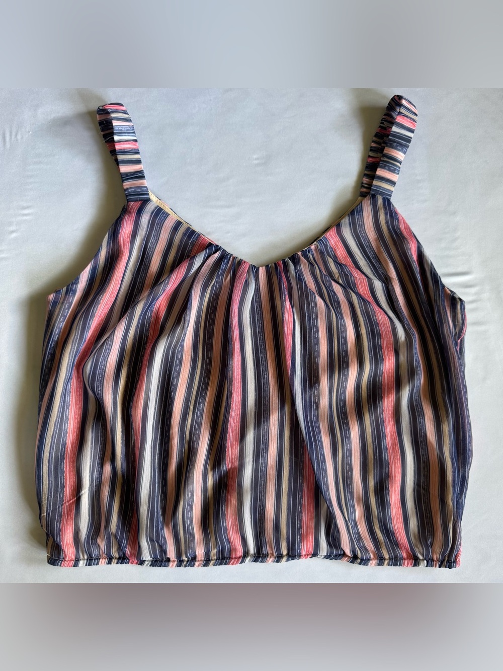 Nine Britton Striped Sleeveless Blouse Tank Top Medium Boho Lined - Picture 4 of 9